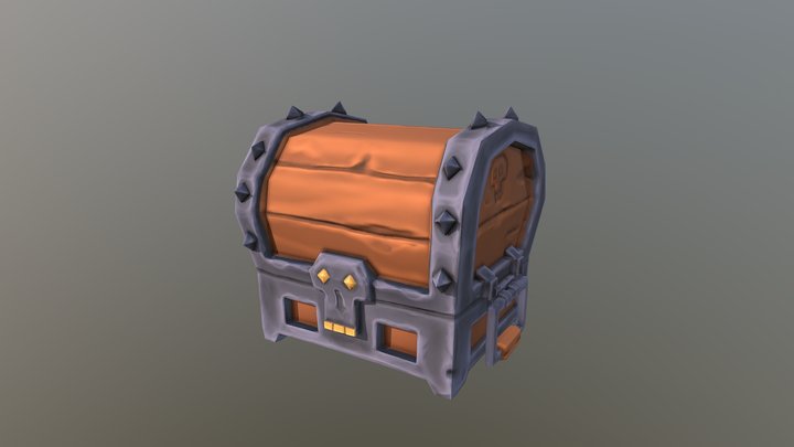 Low-Poly Sculpted Chest 3D Model