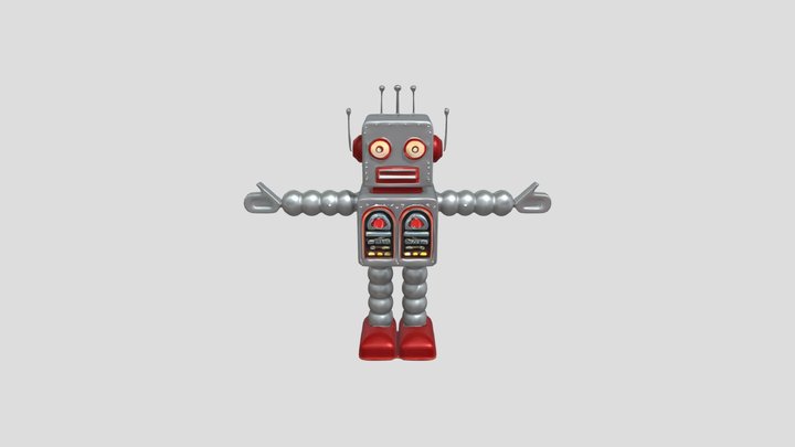 Retro toy robot 3D Model