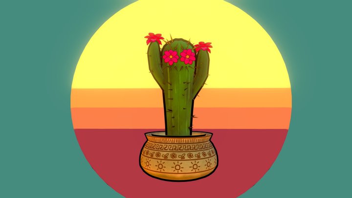A Cheerful Mirage - Dancing Cactus 3D Model