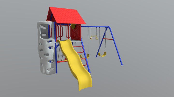 Lifetime Heavy-Duty Metal Playset with Clubhouse 3D Model