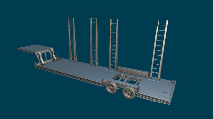 Steel Trailer 3D Model