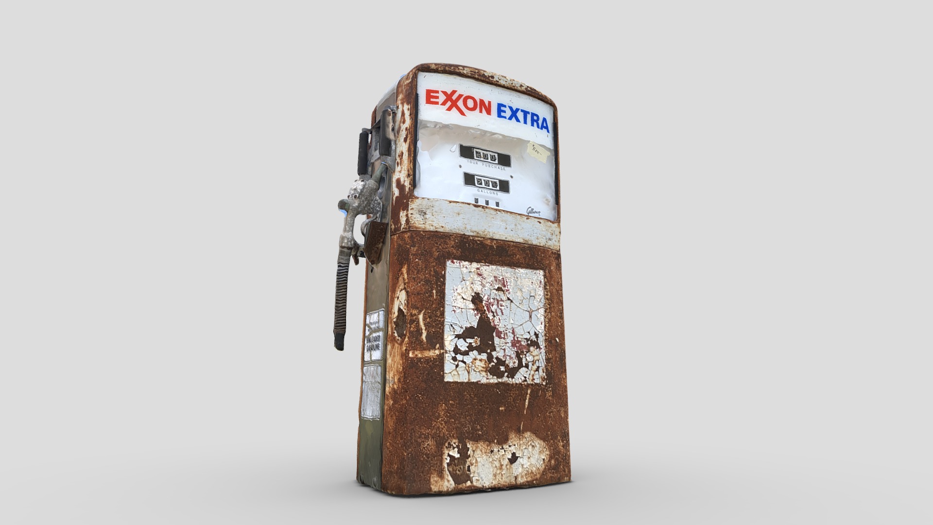 3D model Gas Pump Scan - This is a 3D model of the Gas Pump Scan. The 3D model is about a small metal box with a label.