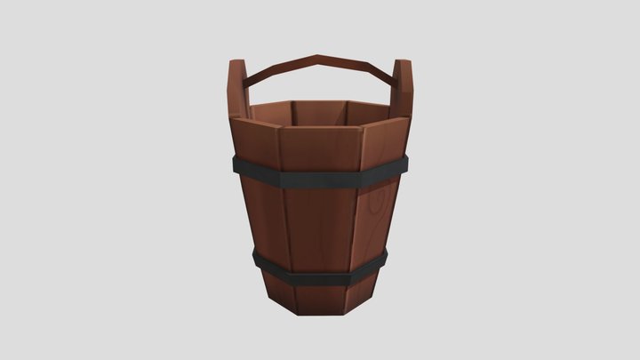 Lowpoly Stylized Bucket 3D Model