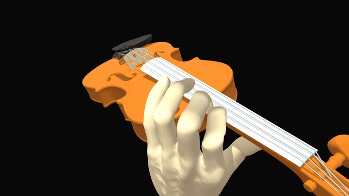Violin hand with motion - A 3D Model