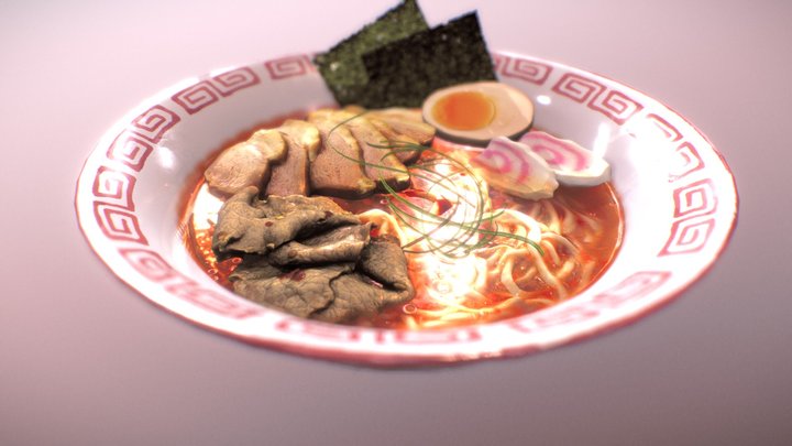 Spicy Ramen Noodle 3D Model