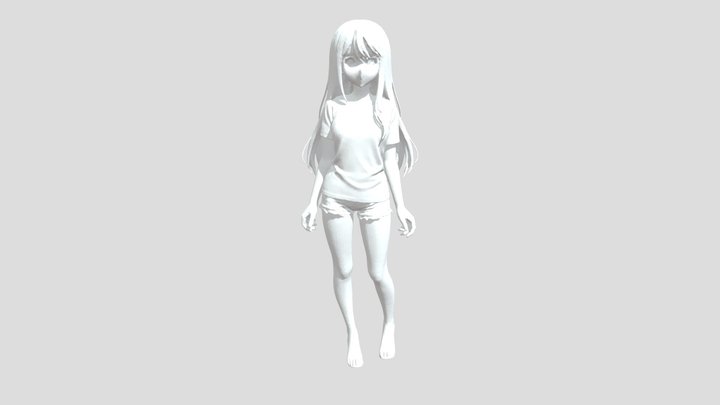 Girl no textured 3D Model