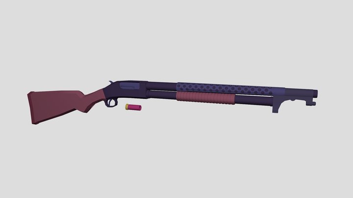 Winchester 1897 (Mors Cruenta Weapon 3D Model) 3D Model