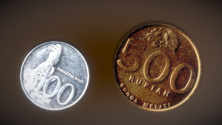 Rupiah Coins 3D Model