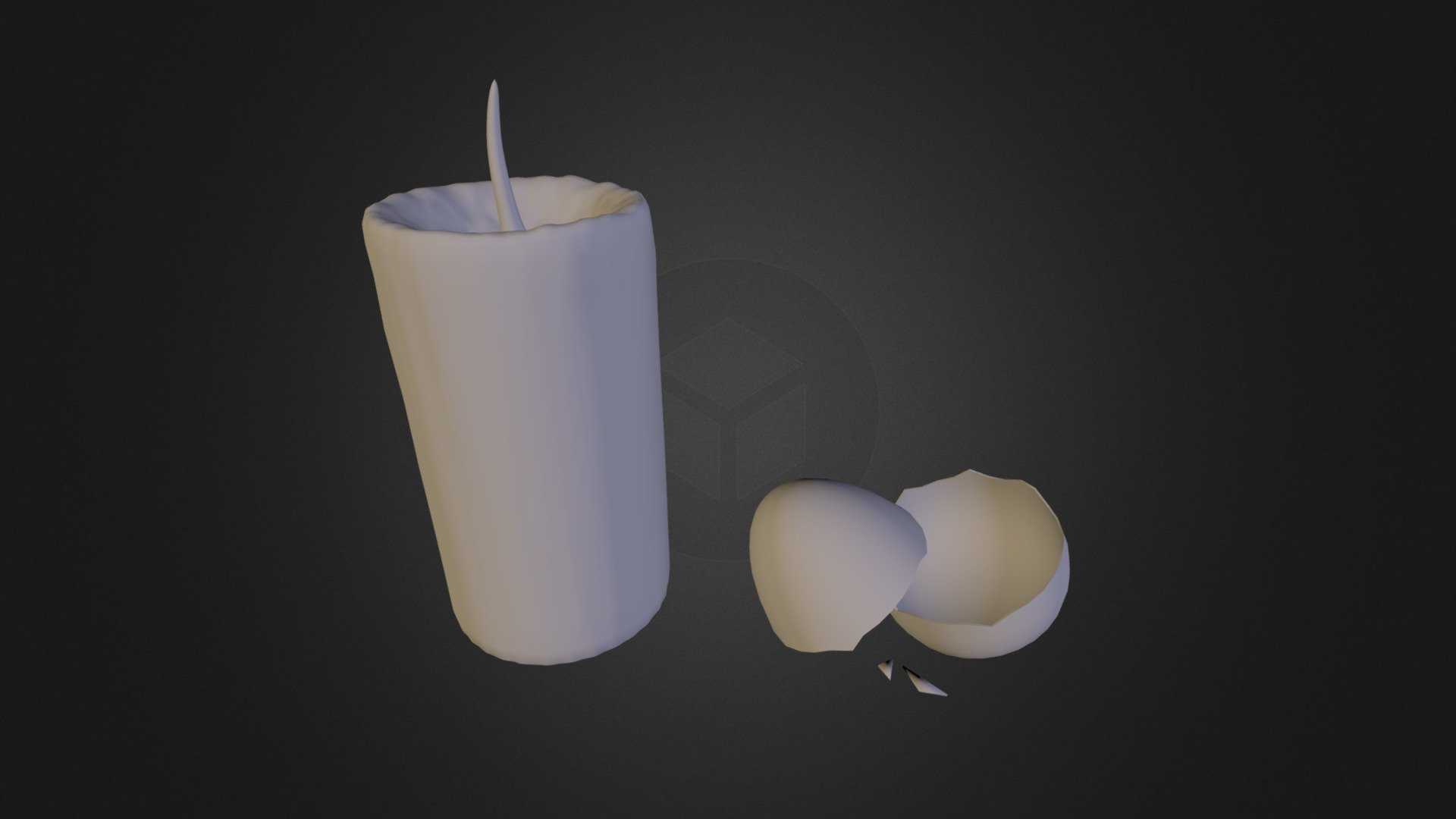 Candle and Shell of Egg