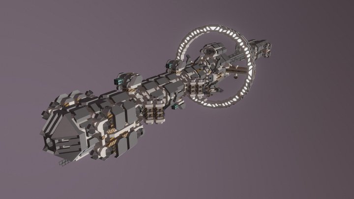 Ancient Arcane Class Exploration Cruiser 3D Model