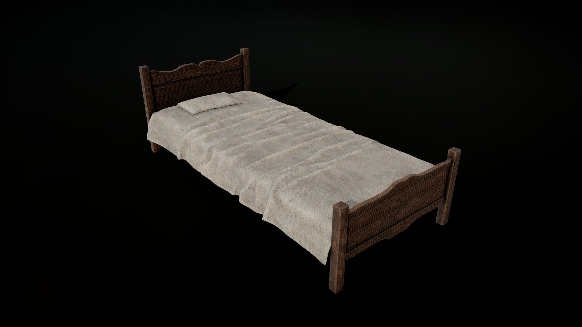 Old Single Bed Buy Royalty Free 3D model by Joseph Gush (joe.gush_3d
