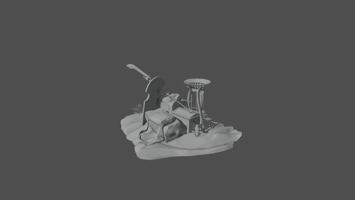 Adventurers Camp - Desert scene 3D Model