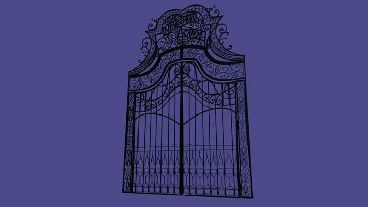 Nevermore Academy Iron Gate Wednesday 3D Model