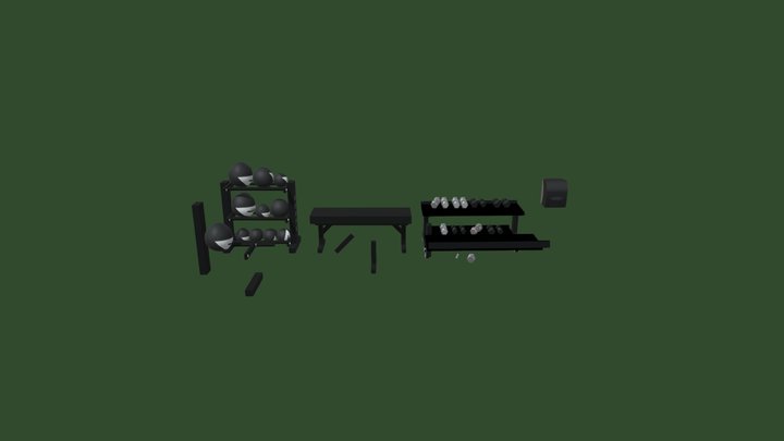 Modular Gym Equipment 3D Model
