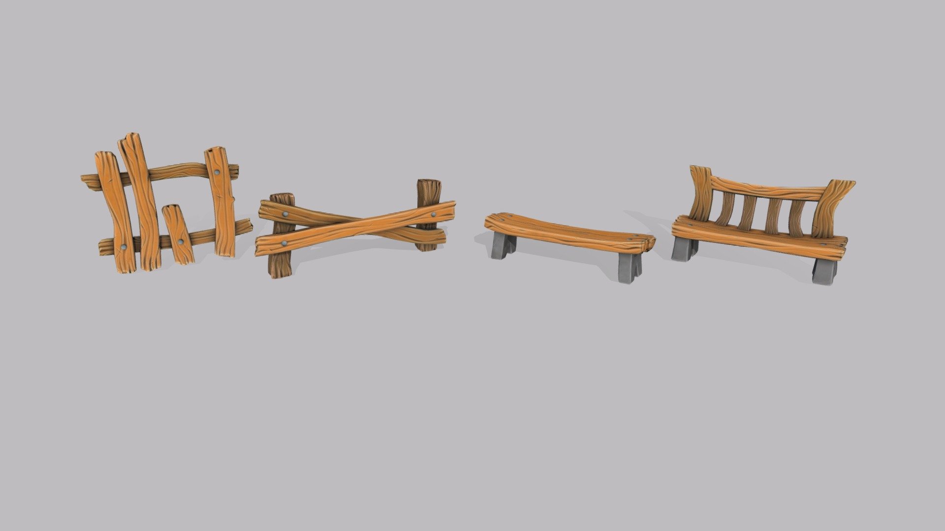 Benches and Fences - 3D model by ViZahar (@VZahar) [bdad476] - Sketchfab