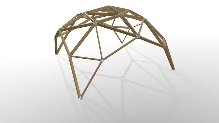 Купол из бруса 18 3D Model