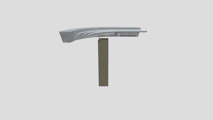 Monorail track turn 3D Model