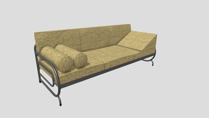 Bauhaus - Tubular Sofa (Robert Slezák, 1930's). 3D Model