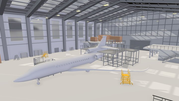 Hangar Blocking 3D Model
