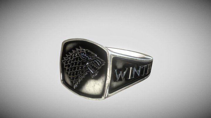GOT signet ring Stark Low-poly 3D model 3D Model