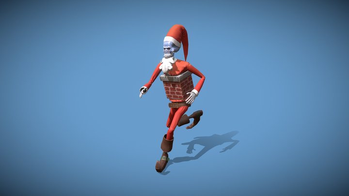 Dead Santa Running 3D Model