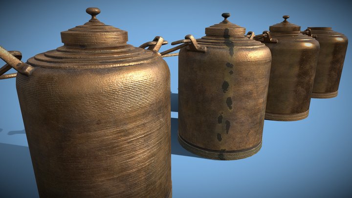 Copper Household Trinket Jar 3D Model