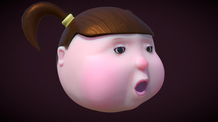 Toddler face (stylized) 3D Model