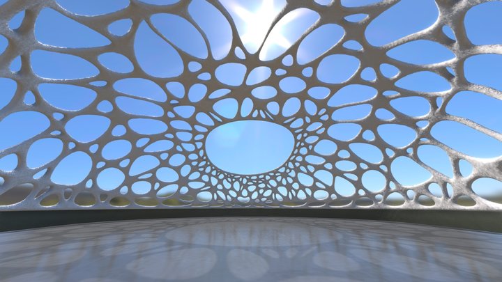 Varonoi Mesh Dome Interior Structure 3D Model