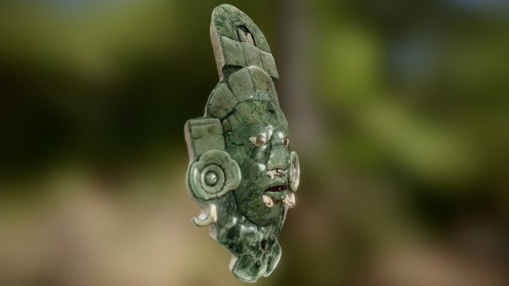 Máscara funeraria maya de jade de Calakmul 3D Model