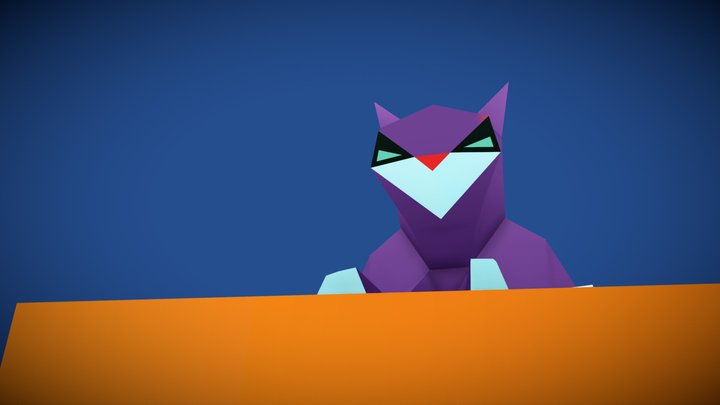 Small Cat On An Arrow 3D Model