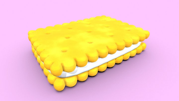 Cream Biscuit 3D Model