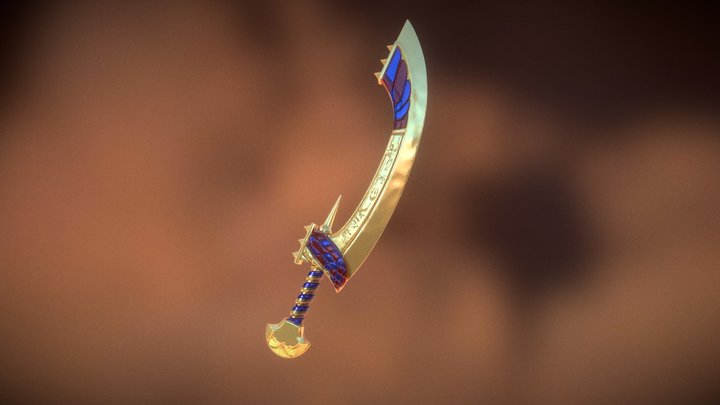 Golden Crescent Egyptian Sword – Free 3D Model STL