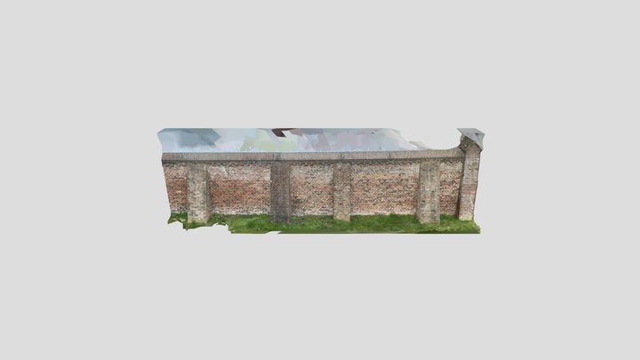 Piece of wall Monastery Krona Uden 3D Model