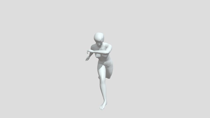 Mujer Patada 3D Model
