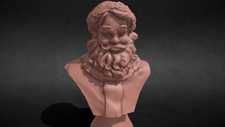 Santa Claus 3D Scan Bust 3D Printable