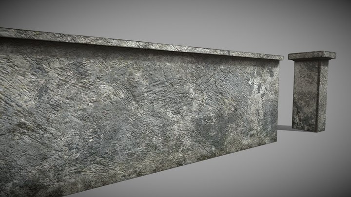 wall Cement fence Wall Building – Modelo 3D gratuito STL