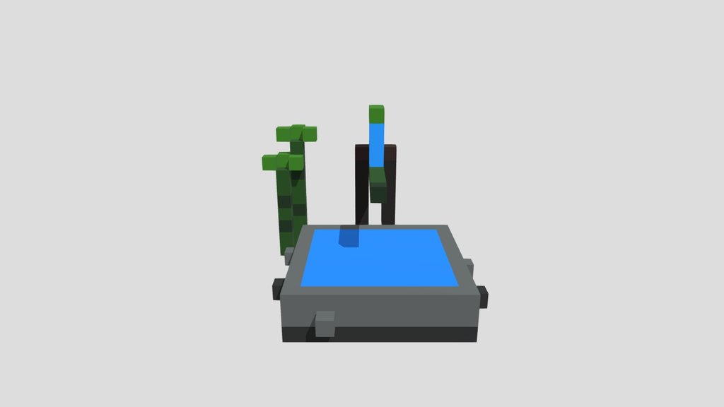 Zen Fountain - Voxel 32x32 (Animated)