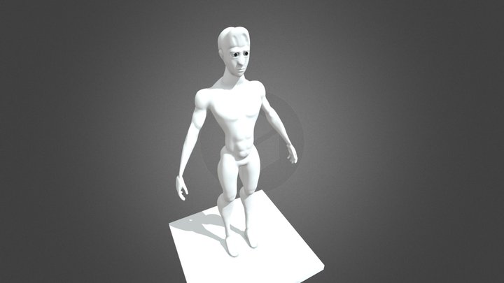 Stylized Muscular man BaseMesh 3D Model