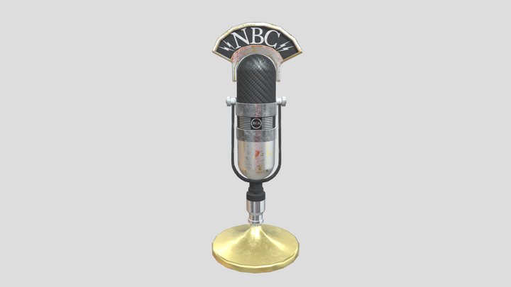 Mid-Century Microphone 3D Model