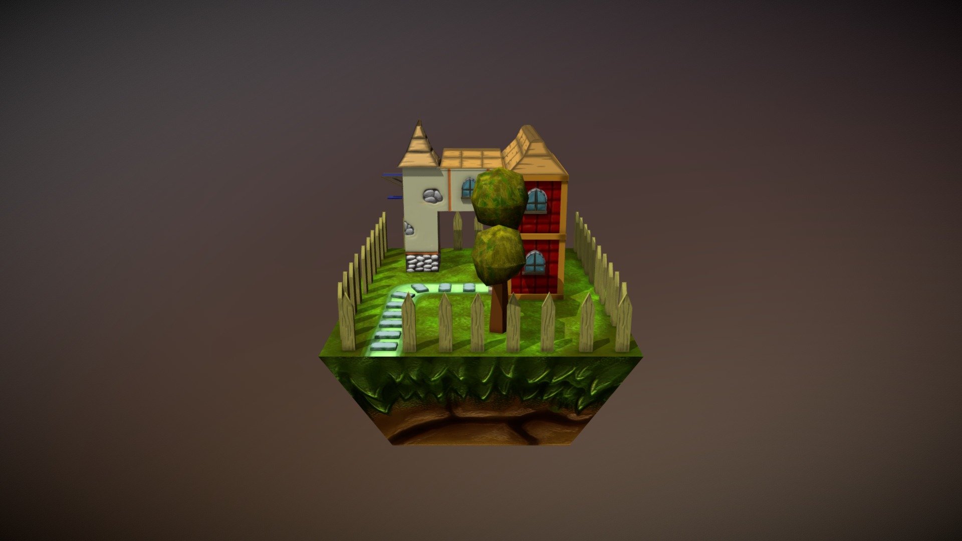 low poly house