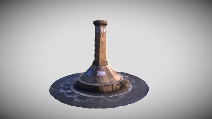 The rotary clock Pillar 3d asset for background – Free 3D Model STL