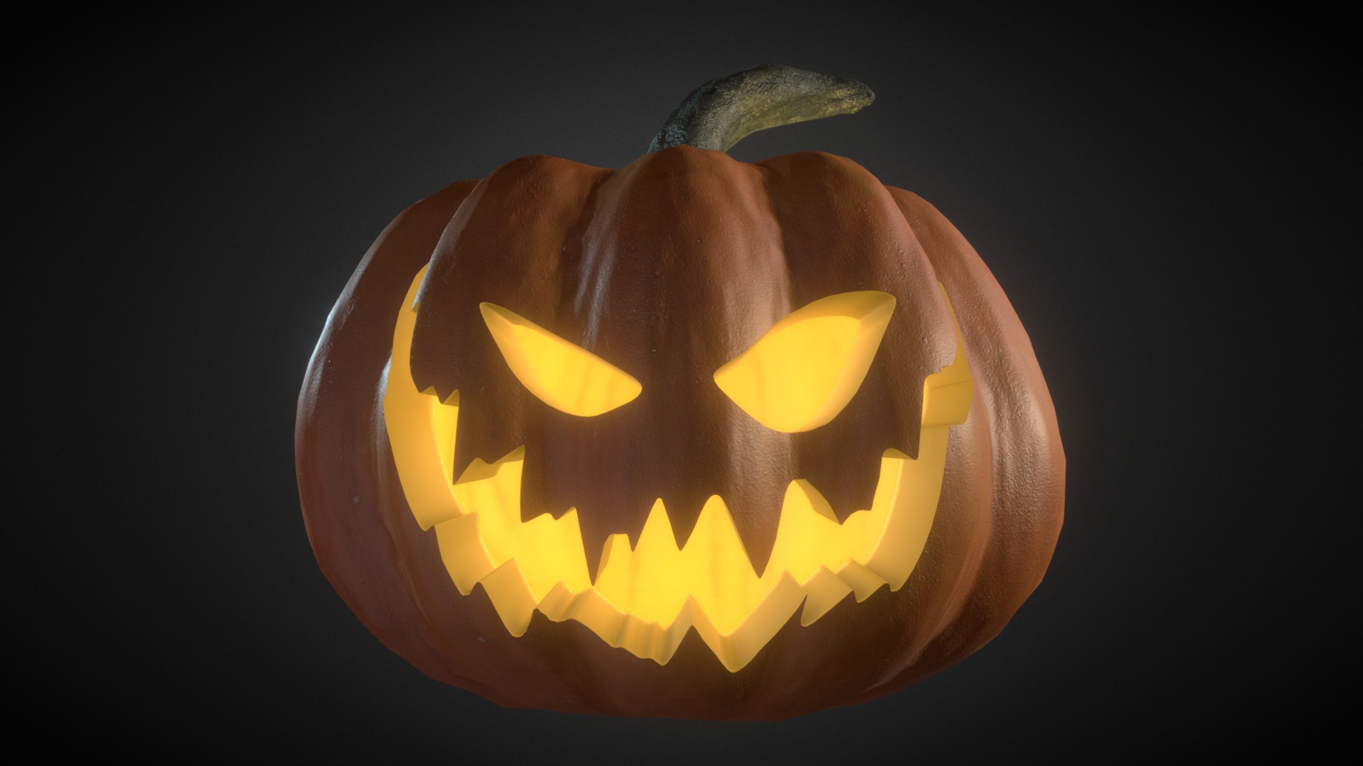 3D model Halloween Pumpkin - This is a 3D model of the Halloween Pumpkin. The 3D model is about a carved pumpkin with a face.