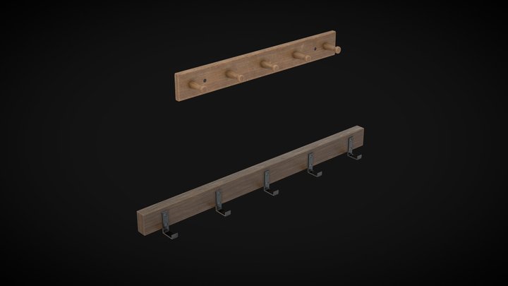 Wall mount Hook hanger clothes 3D Model