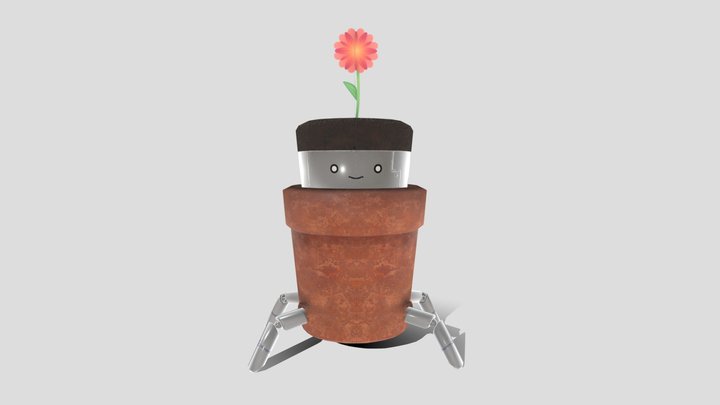 Flower Pot Bot 3D Model