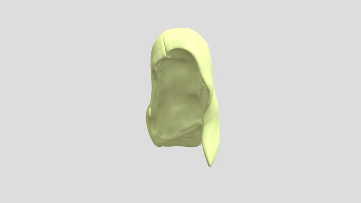 Long Blonde Hair 2 3D Model
