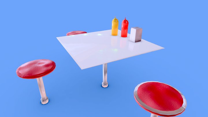Food Court Pack LOWPOLY – Gratis 3D-model STL