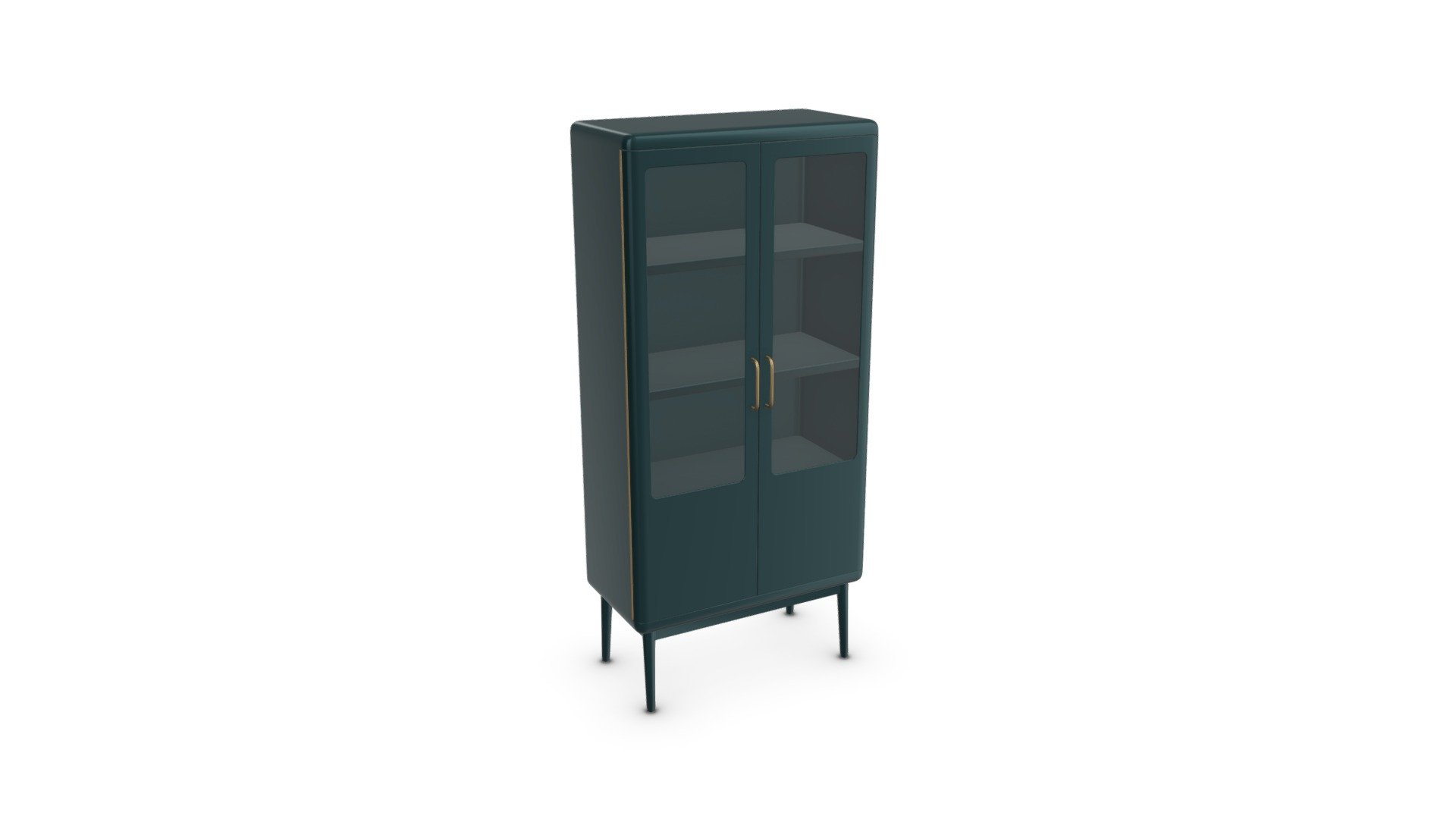 Cassey Cabinet, Green and Brass