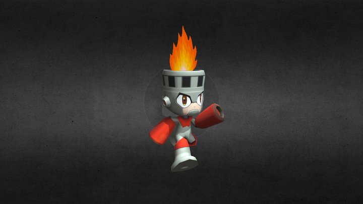 Low Poly Fireman (Mega Man Franchise) 3D Model
