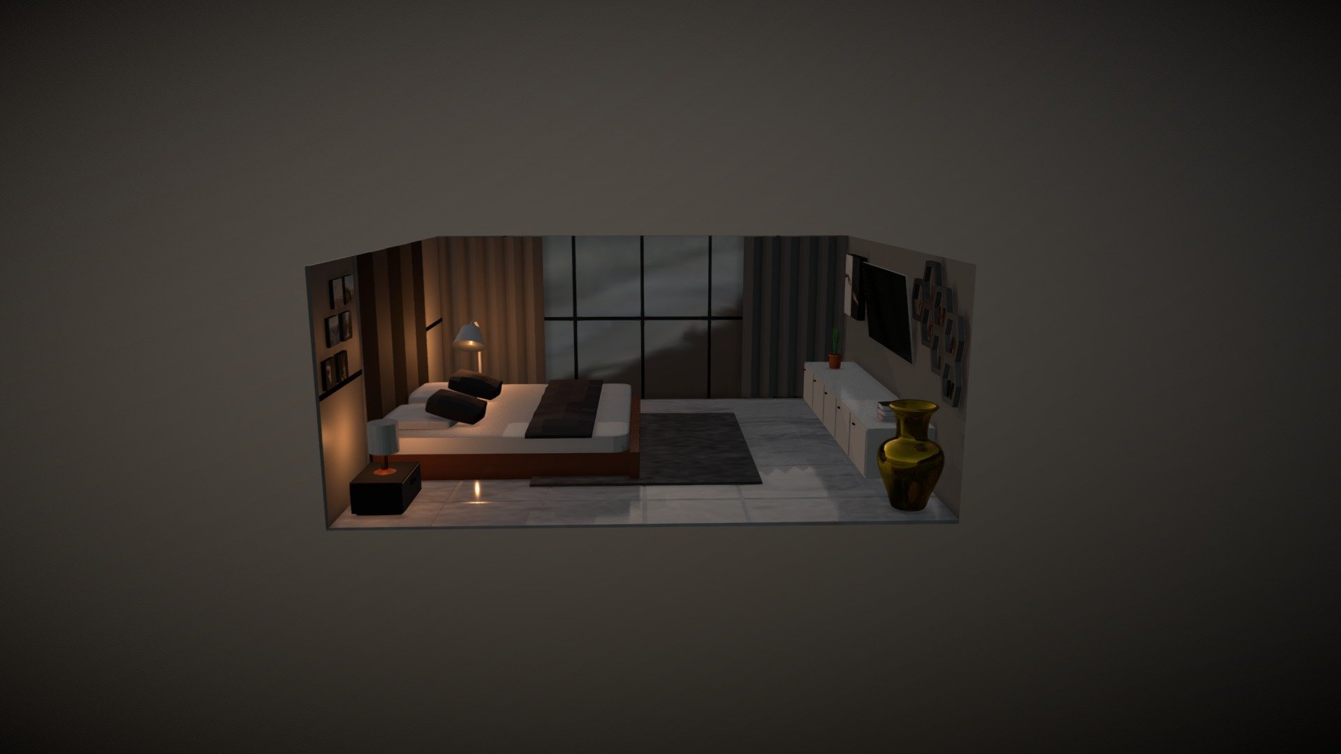 Bedroom Low poly - 3D model by ห้าวด่งๆ (@toeiwichain) [bdce6f7 ...