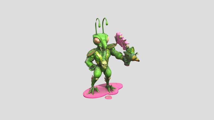 Alien Warrior with Nerf Blaster 3D Model